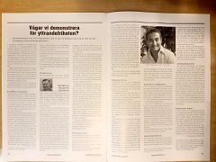 Artikel om en planerad manifestation