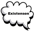 En drömbubbla innehållande ordet existens