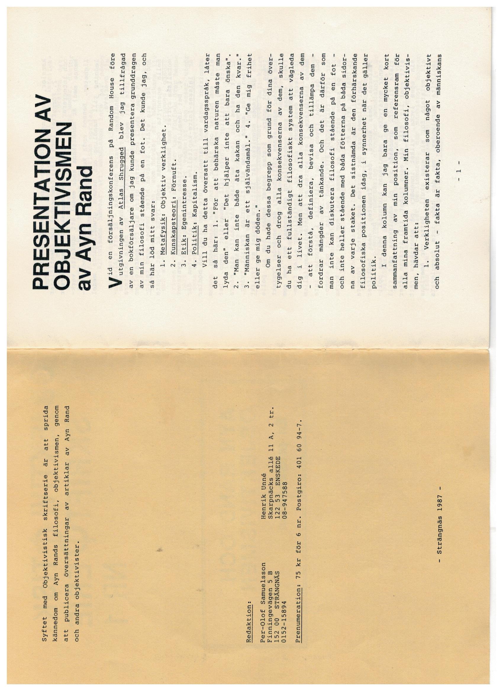 Första uppslaget i O$ nummer 1