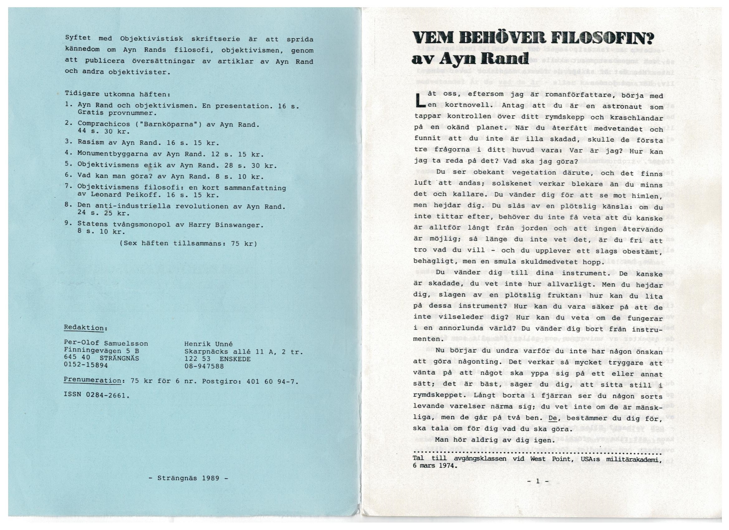 Första uppslaget i O$ nummer 10