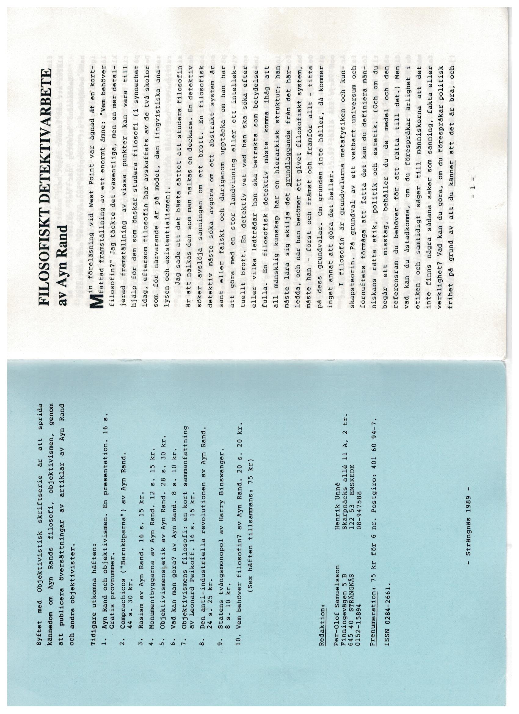 Första uppslaget i O$ nummer 11