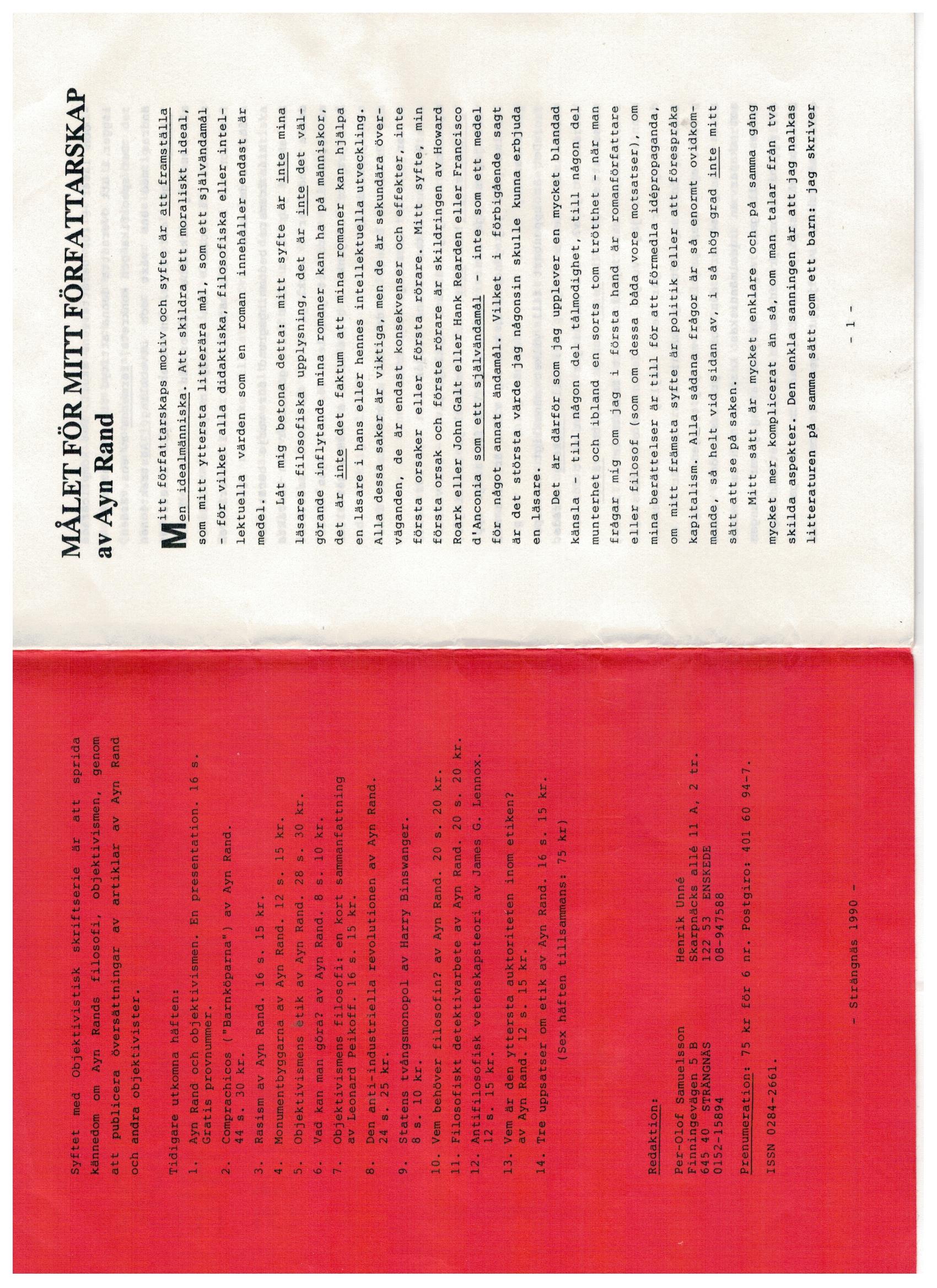 Första uppslaget i O$ nummer 15