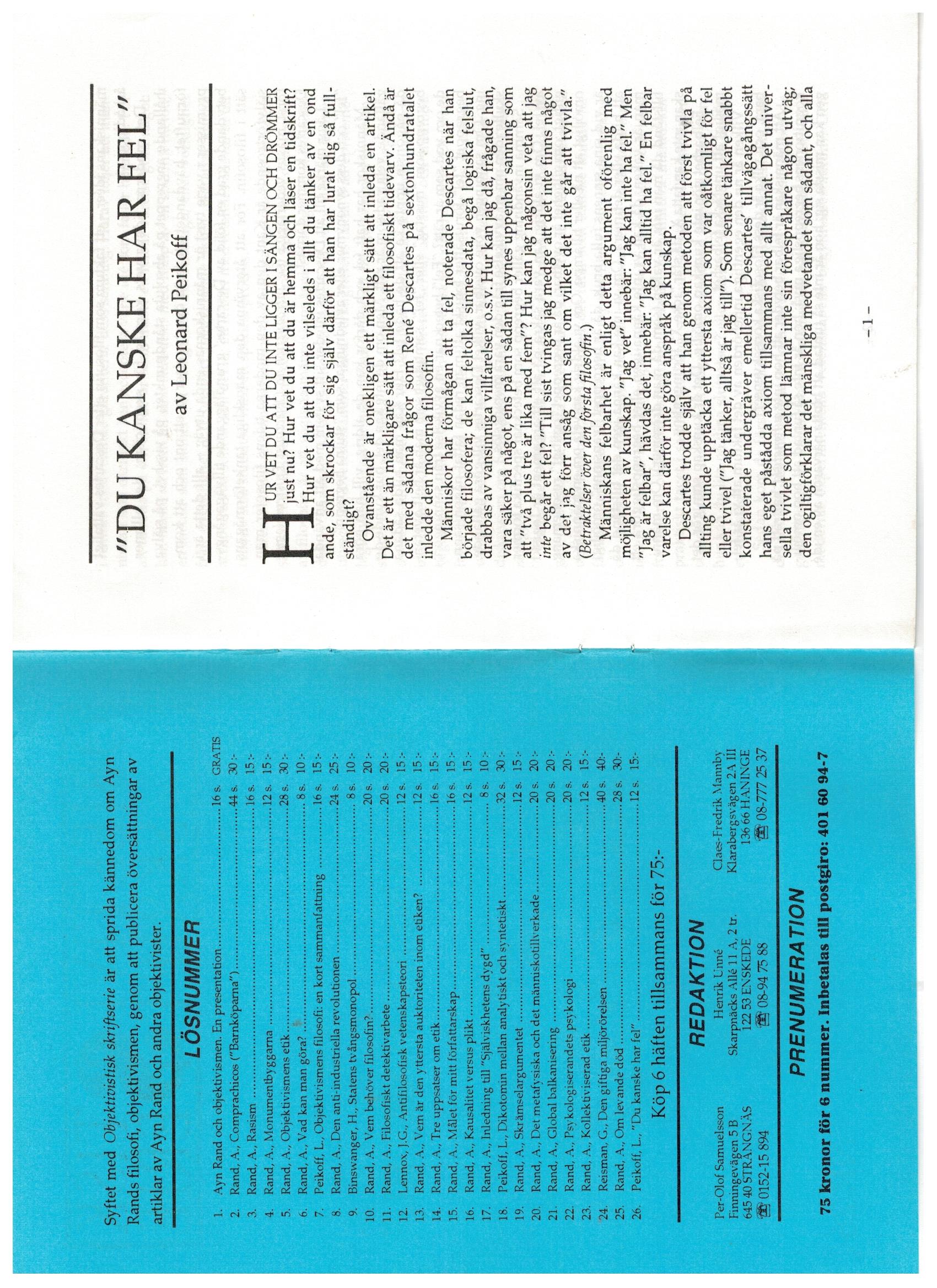 Första uppslaget i O$ nummer 26