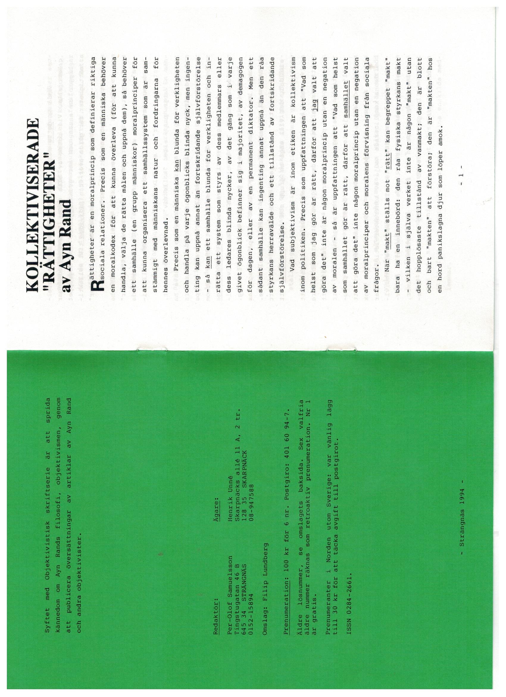 Första uppslaget i O$ nummer 33