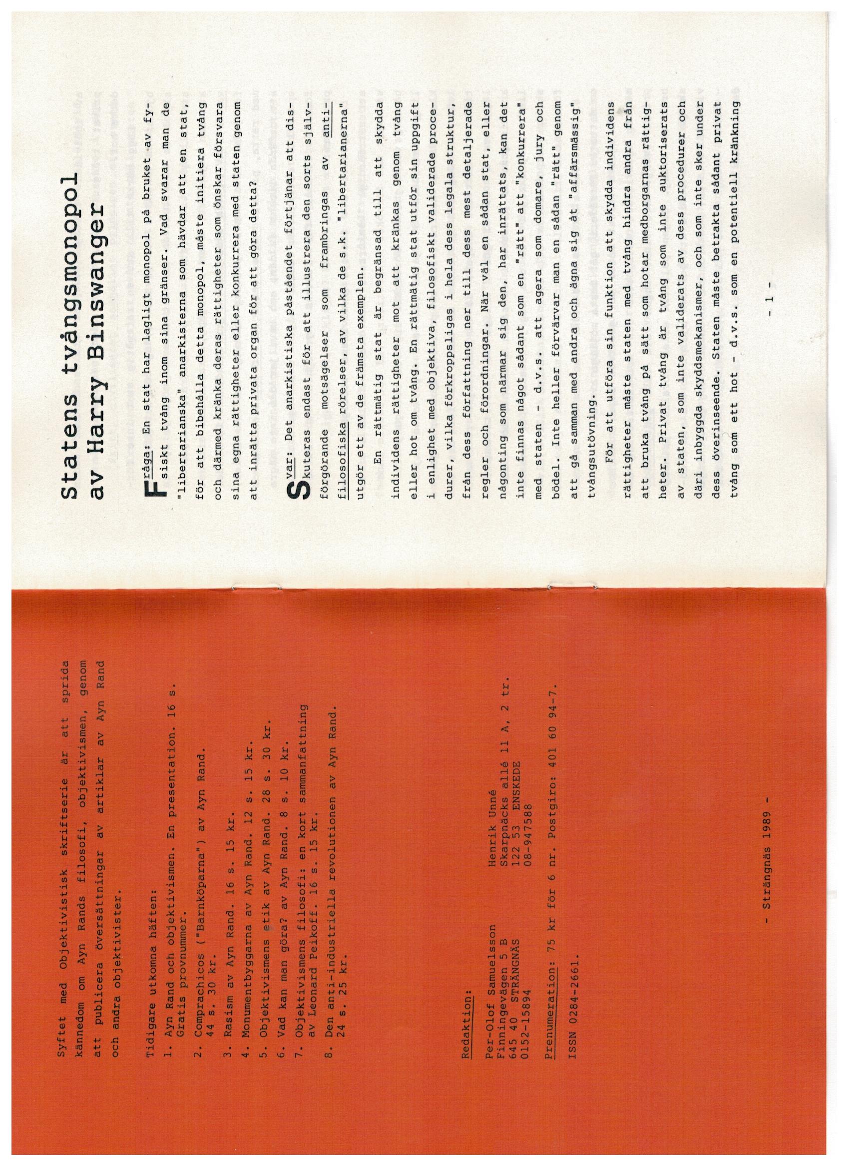 Första uppslaget i O$ nummer 9